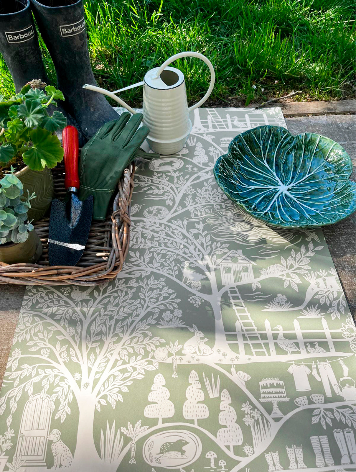 Homegrown Sage Green wallpaper by Belgravia Décor