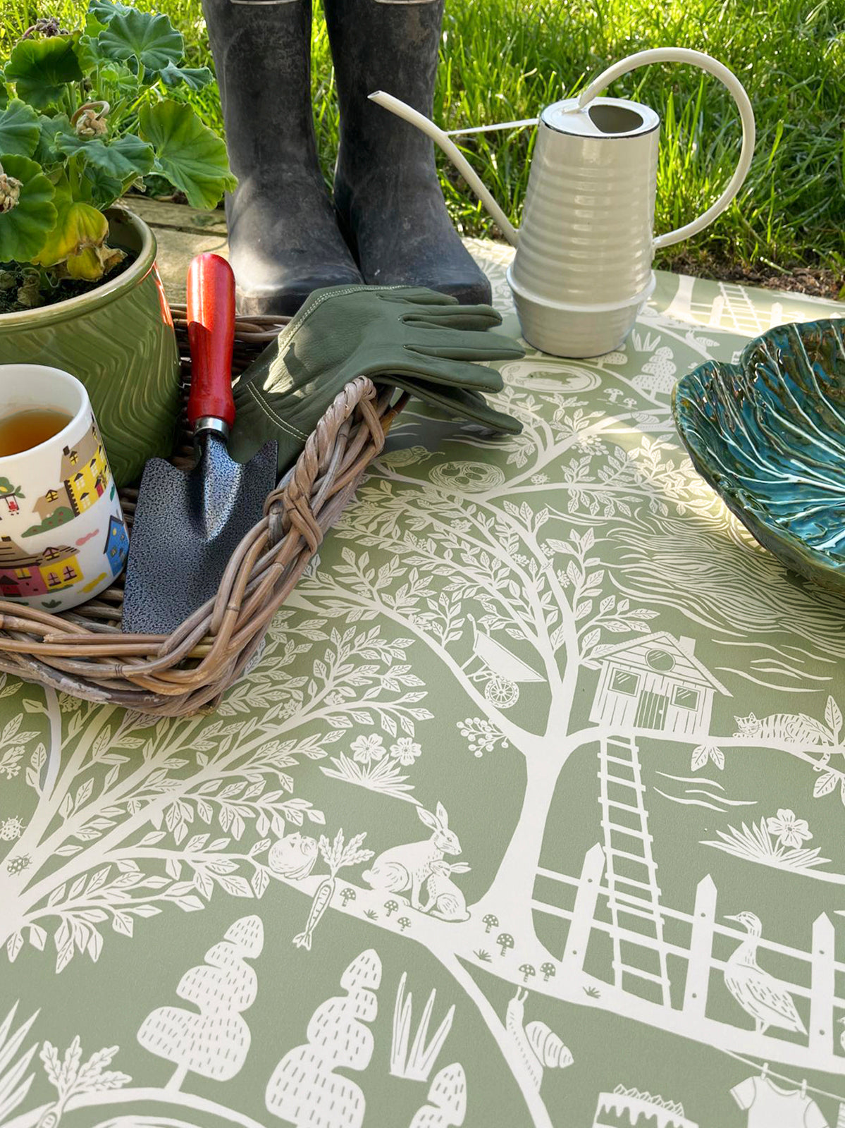 Homegrown Sage Green wallpaper by Belgravia Décor
