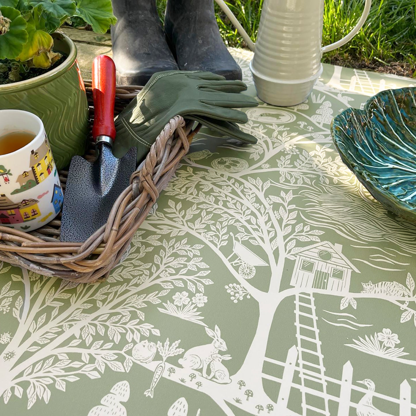 Homegrown Sage Green wallpaper by Belgravia Décor