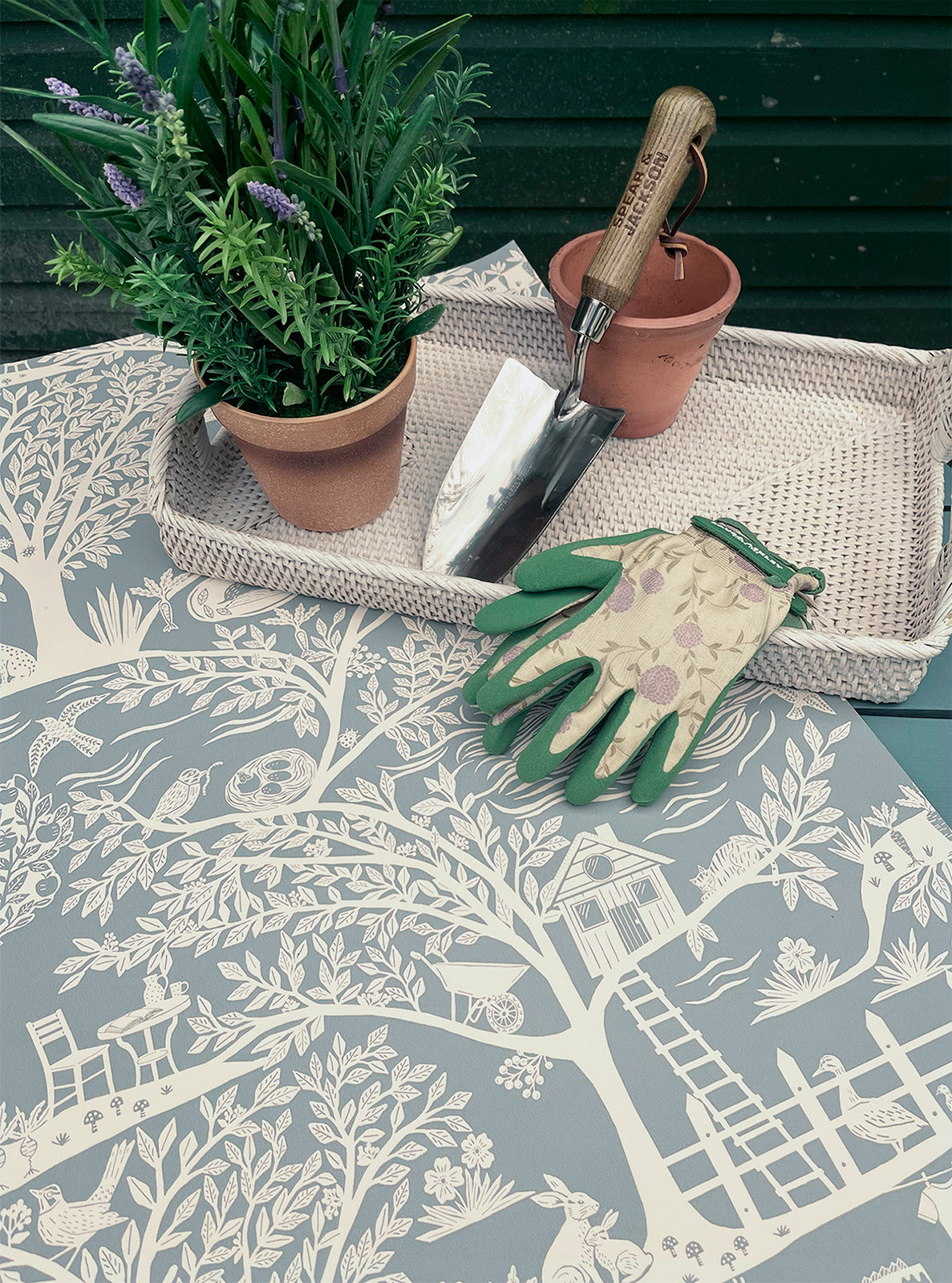 Homegrown Blue wallpaper by Belgravia Décor