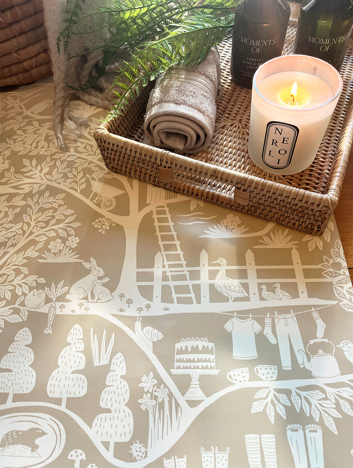 Homegrown Beige wallpaper by Belgravia Décor