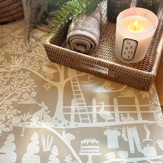 Homegrown Beige wallpaper by Belgravia Décor