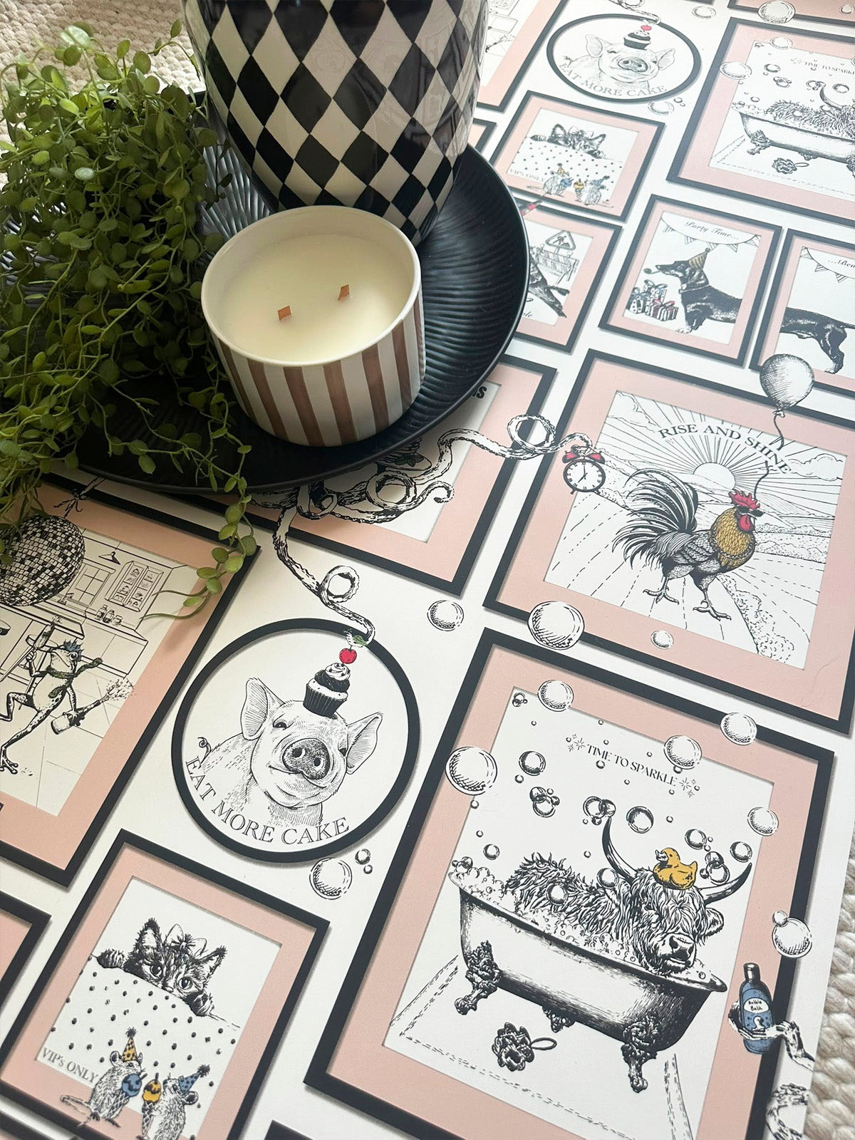 Madhouse Wallpaper Pink by Belgravia Décor
