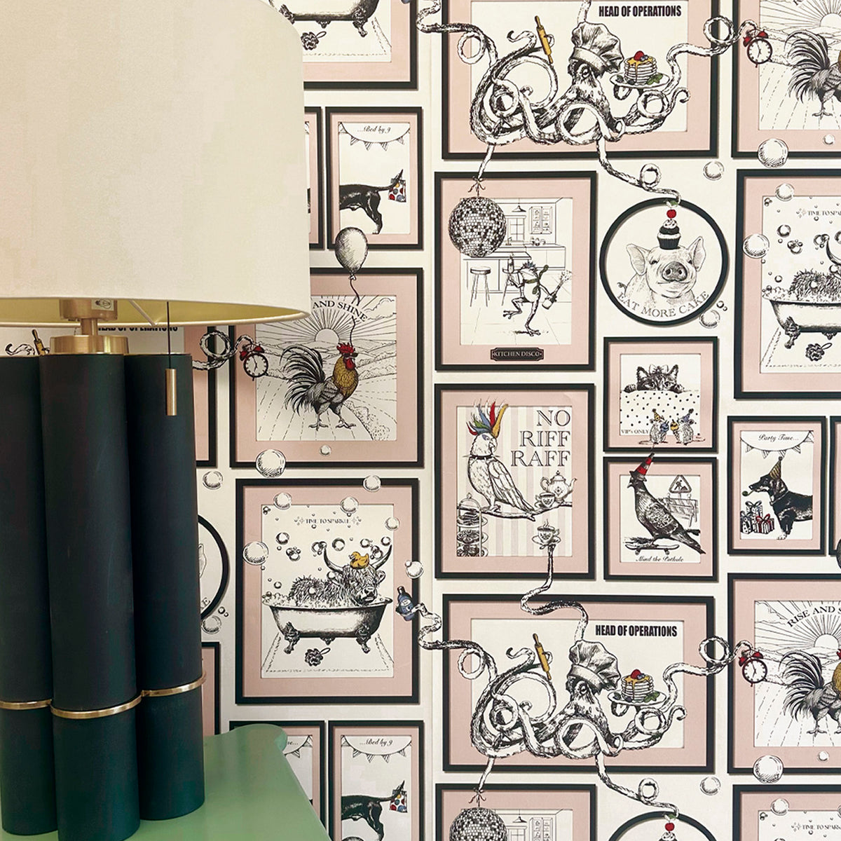 Madhouse Wallpaper Pink by Belgravia Décor