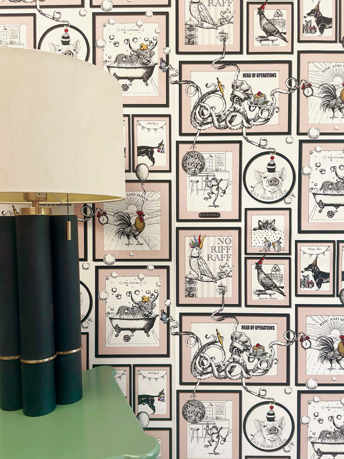 Madhouse Wallpaper Pink by Belgravia Décor