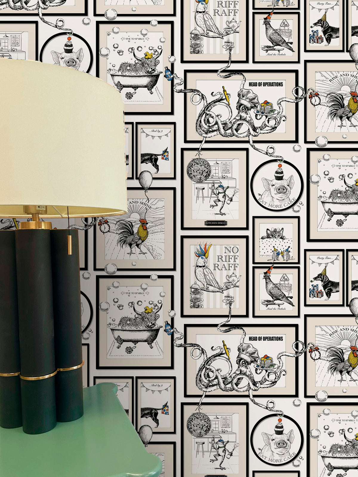 Madhouse Wallpaper White by Belgravia Décor