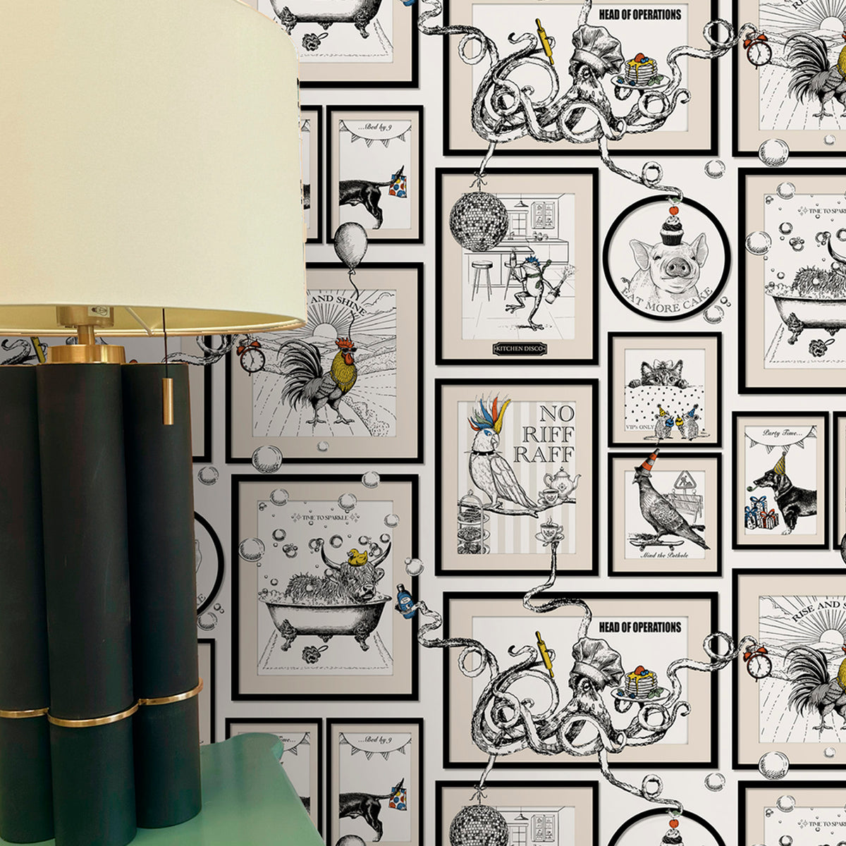 Madhouse Wallpaper White by Belgravia Décor