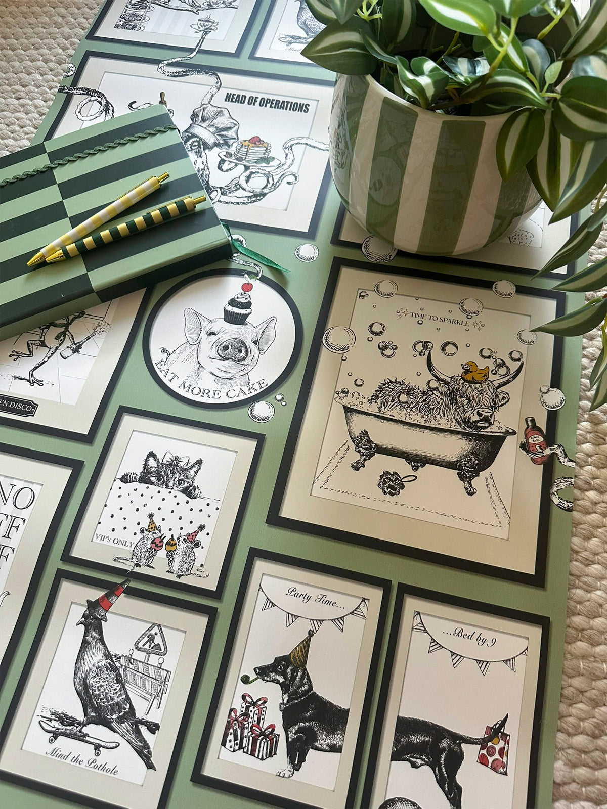 Madhouse Wallpaper Sage by Belgravia Décor