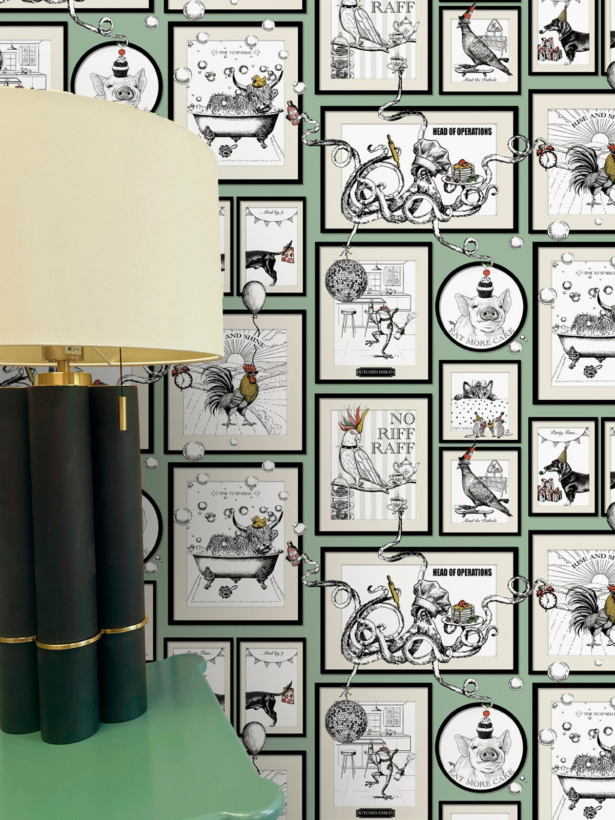 Madhouse Wallpaper Sage by Belgravia Décor