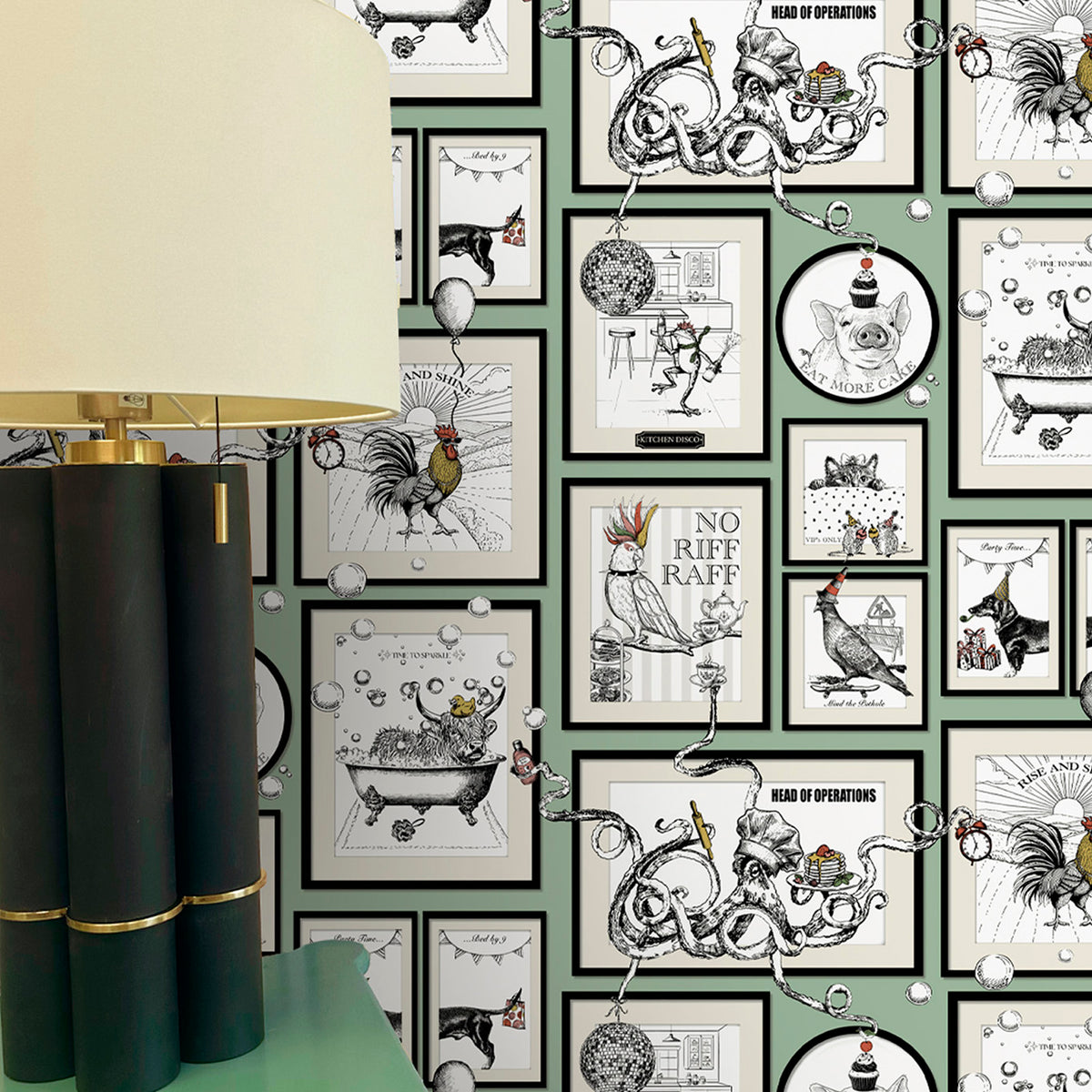 Madhouse Wallpaper Sage by Belgravia Décor