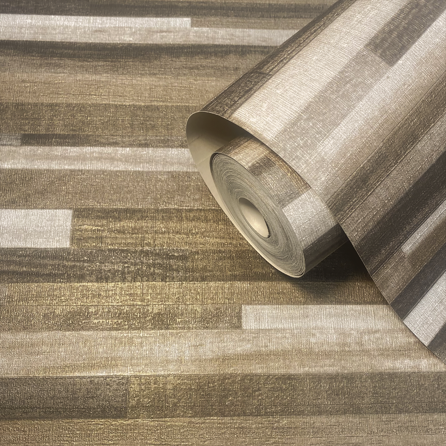 Palma Wood Mocha/Champagne Luxury Heavyweight Textured Wallpaper by Belgravia Décor