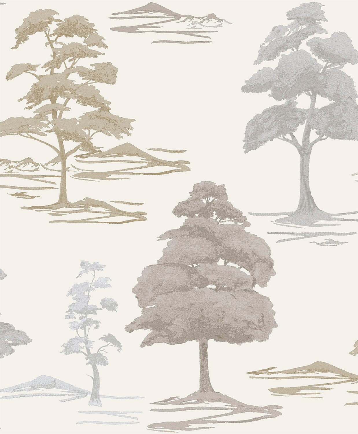 Carlotta Tree Cream Italian Heavyweight Wallpaper Collection by Belgravia Décor