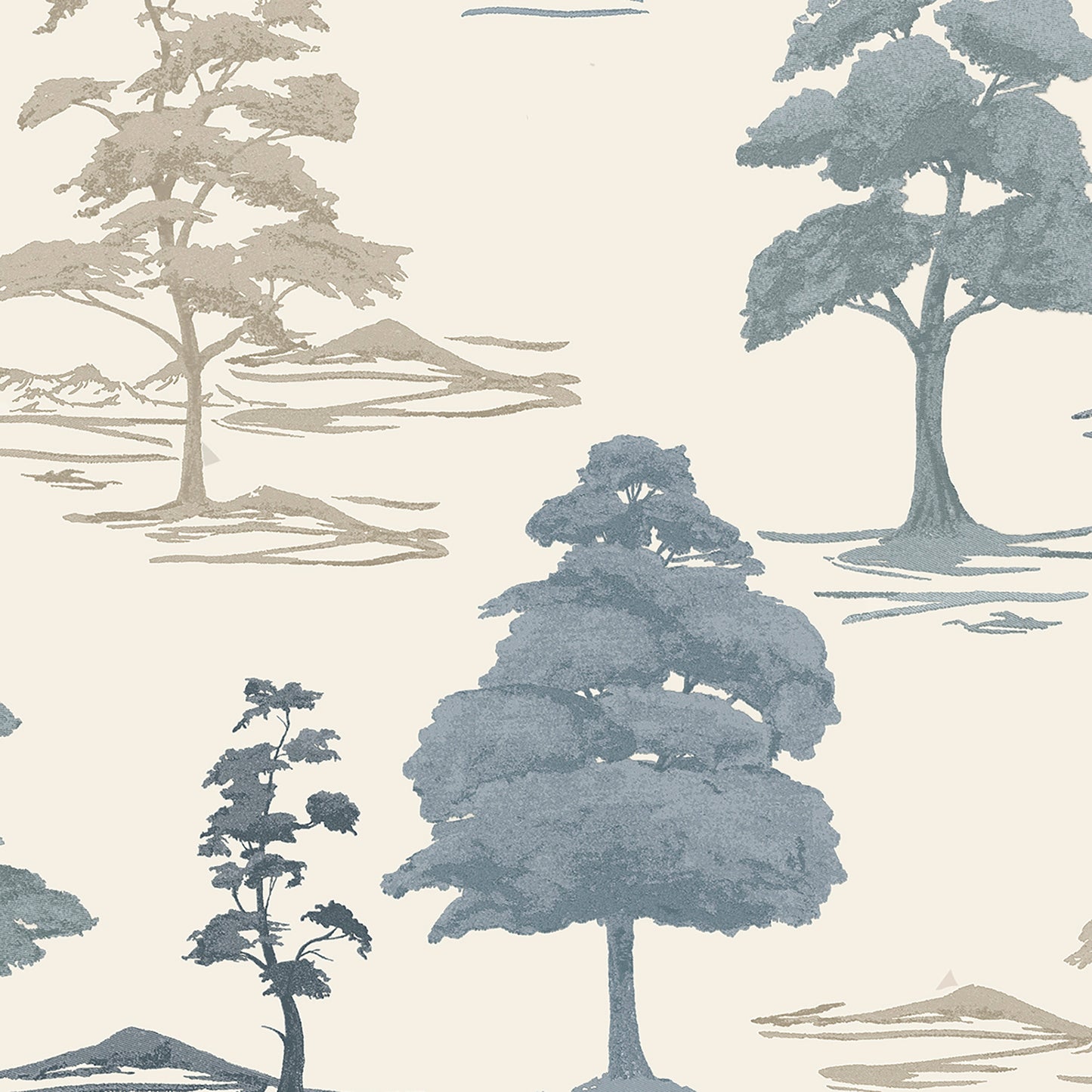 Carlotta Tree Blue Italian Heavyweight Wallpaper Collection by Belgravia Décor