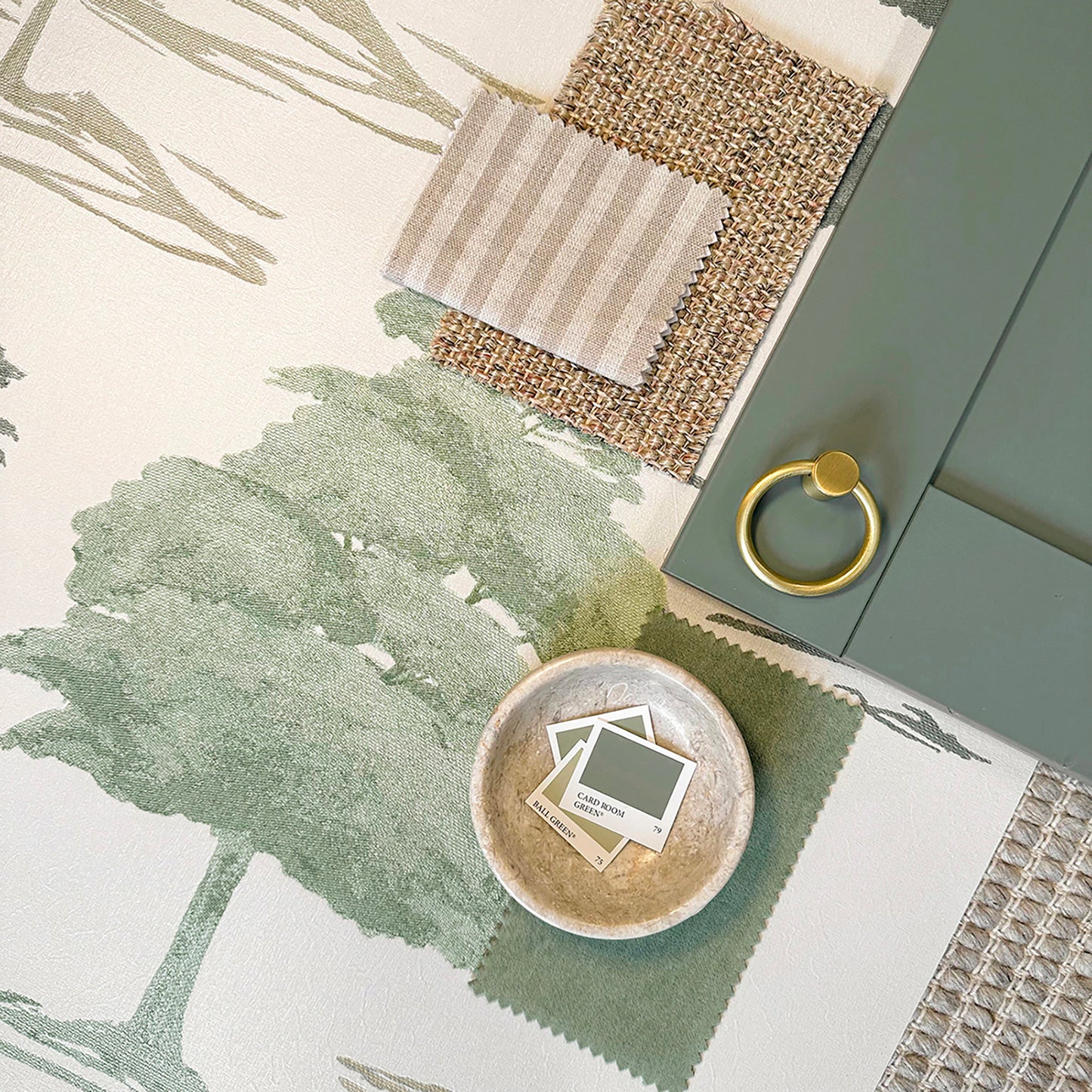 Carlotta Tree Sage Italian Heavyweight Wallpaper Collection by Belgravia Décor