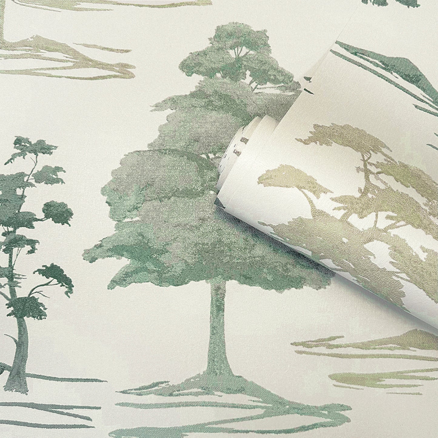 Carlotta Tree Sage Italian Heavyweight Wallpaper Collection by Belgravia Décor