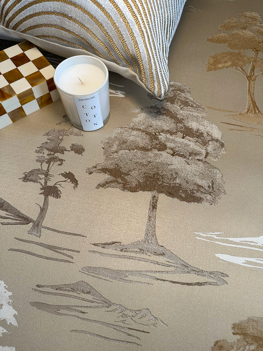 Carlotta Tree Champagne Italian Heavyweight Wallpaper Collection by Belgravia Décor
