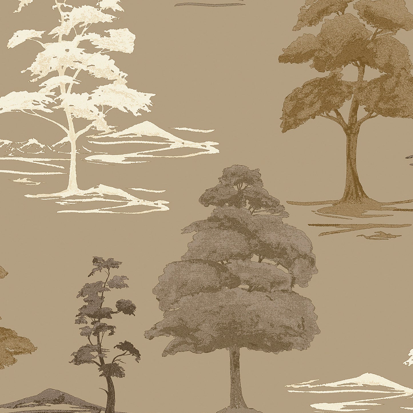 Carlotta Tree Champagne Italian Heavyweight Wallpaper Collection by Belgravia Décor