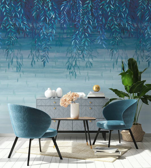 Sophora Teal Mural by Holden Decor