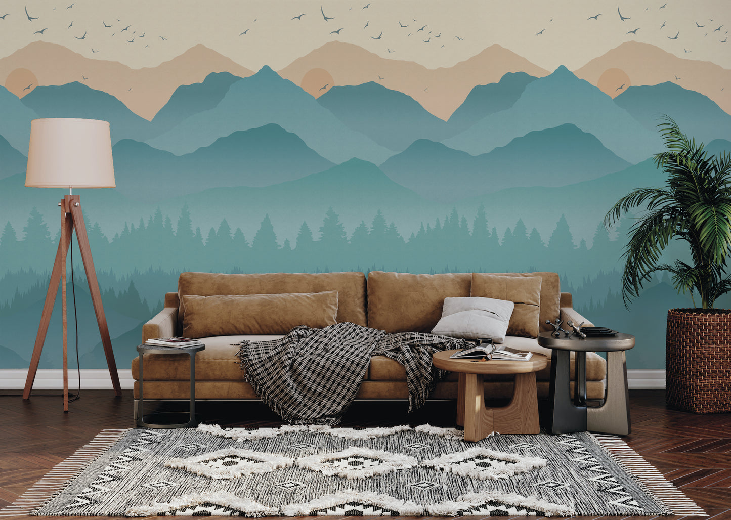 Montana Teal Mural by Holden Decor