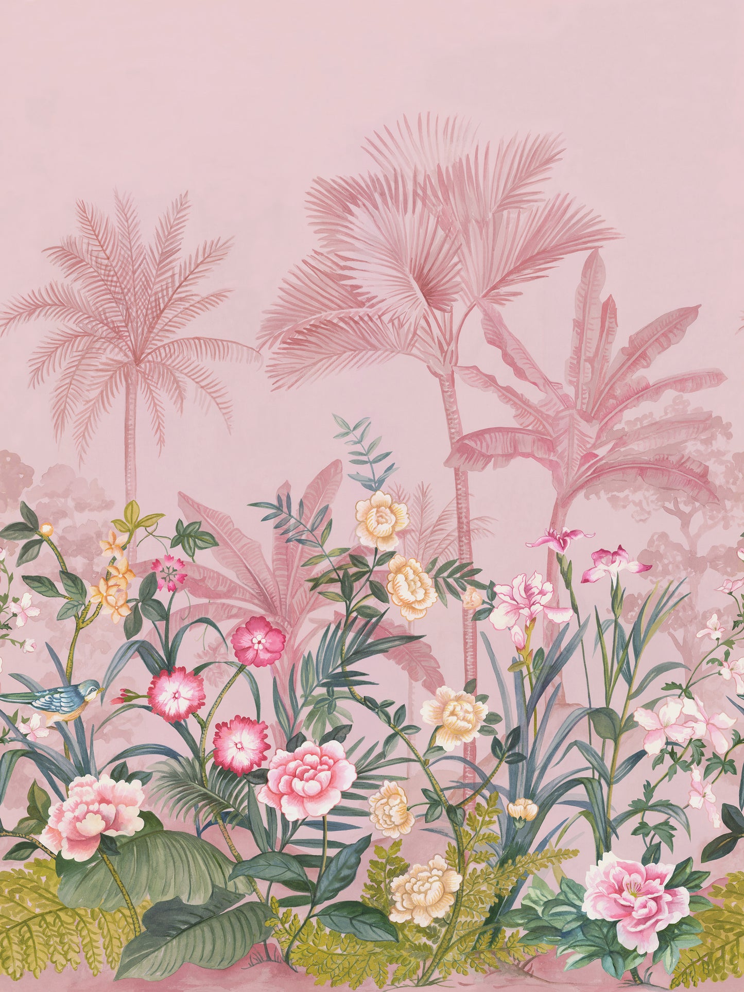 Palm Tree Paradise Blush Mural by Holden Decor