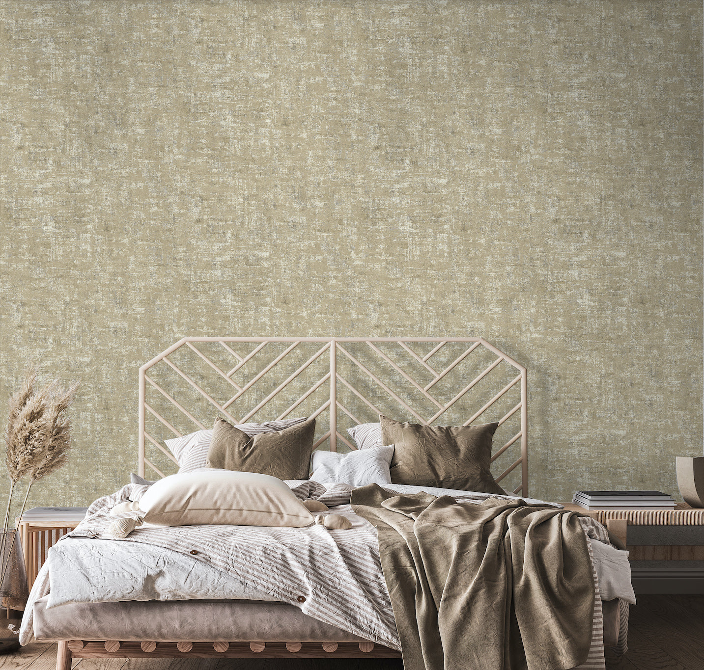 Brindle Bead Texture Taupe/Gold by Holden Decor