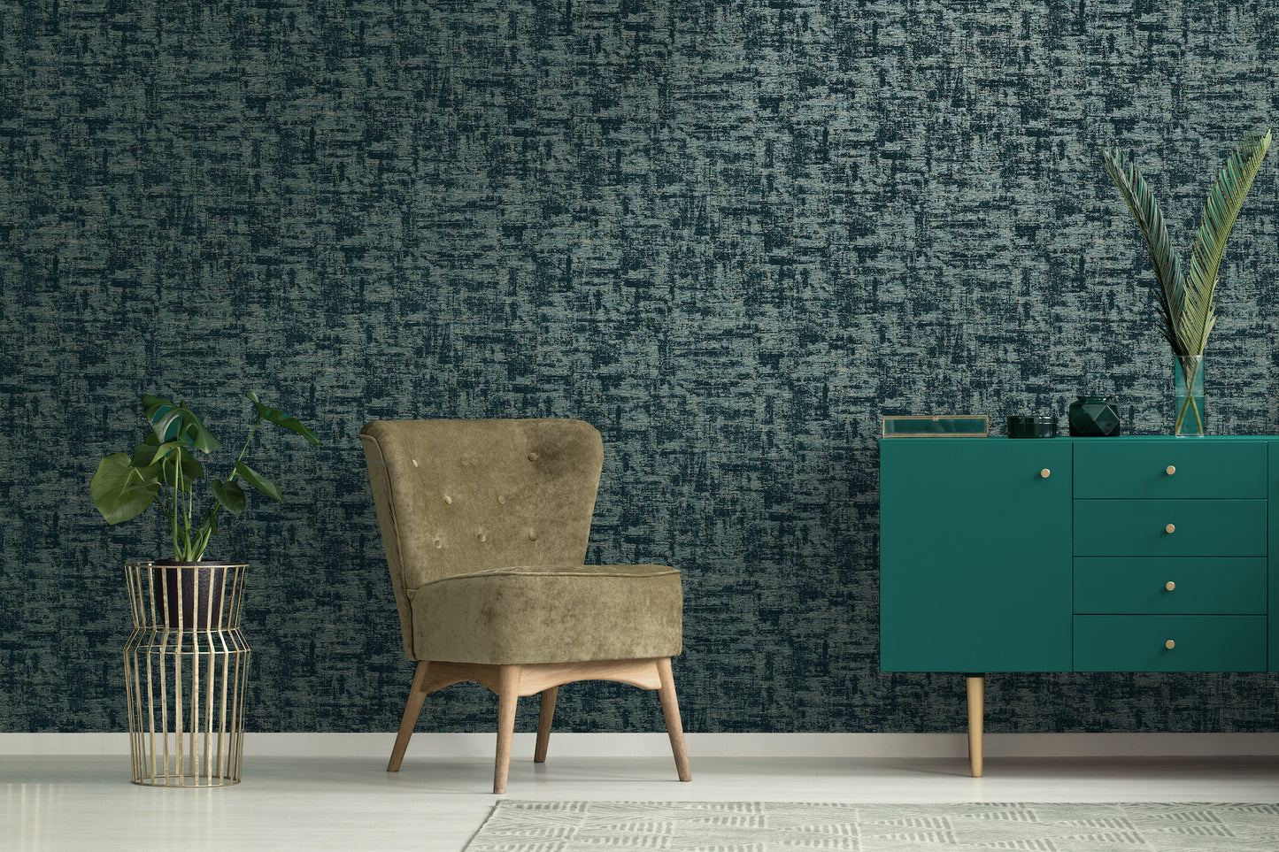 Brindle Flock Texture Teal by Holden Decor