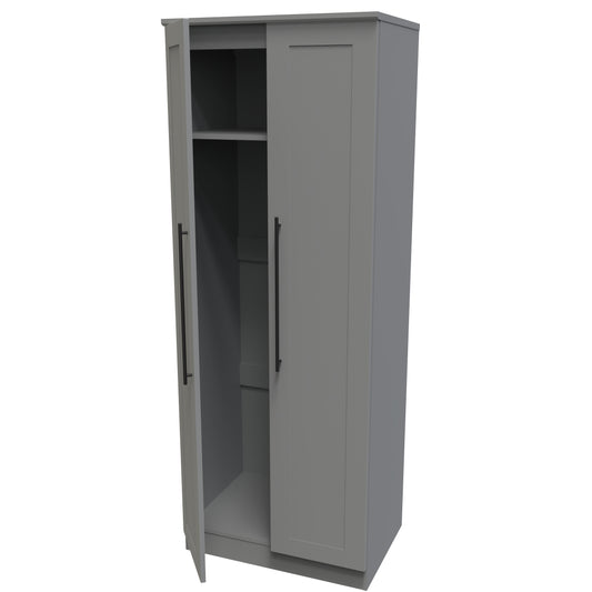 Palmer 2 Door Wardrobe in Dusk Grey by Welcome Furniture