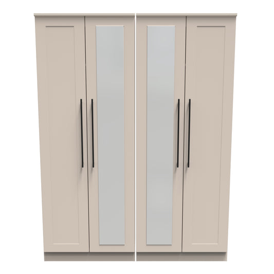 Palmer Tall 4 door 2 mirror wardrobe Kashmir by Welcome Furniture