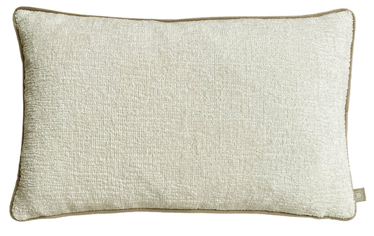 Chenille Cushion Cream 50x30cm pack of 2 by Belgravia