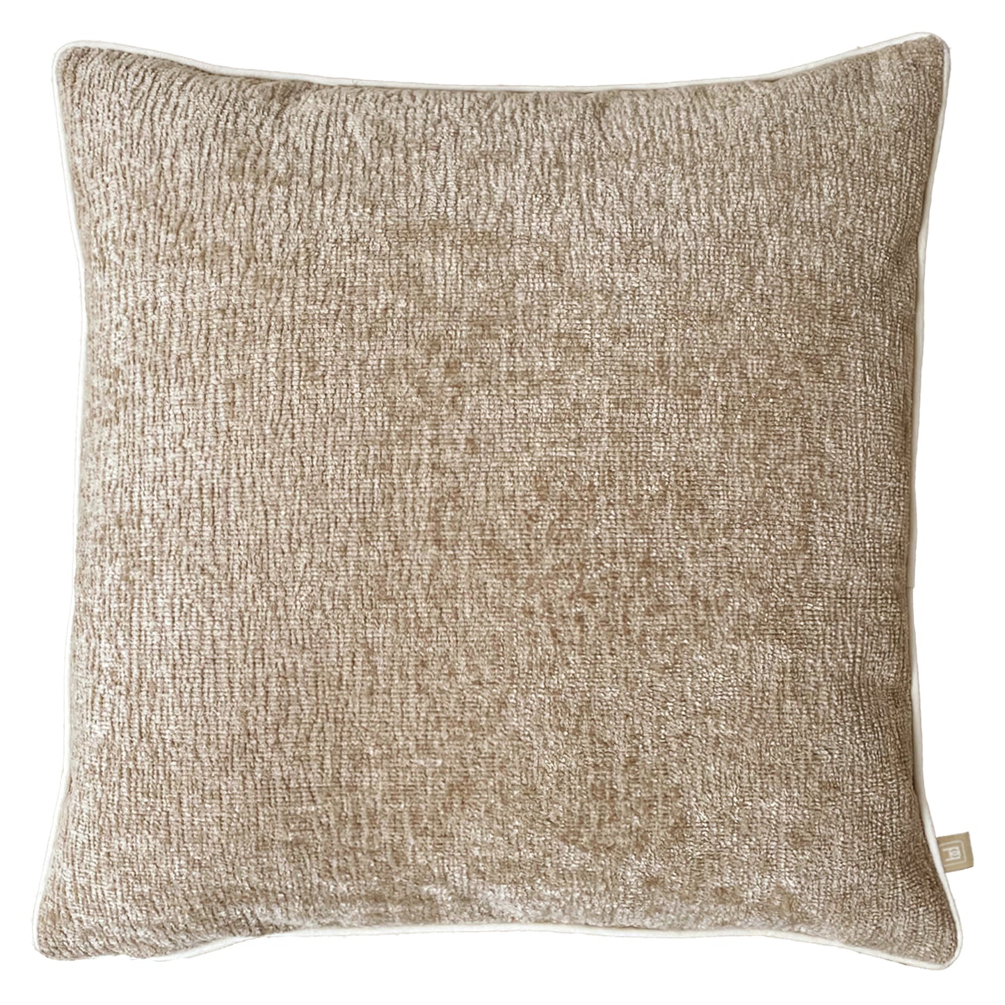 Chenille Cushion Beige 50x50cm pack of 2 by Belgravia