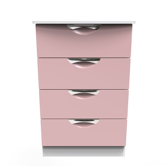 Isabelle 4 Drawer Cabinet in Kobe Pink White by Welcome Furniture