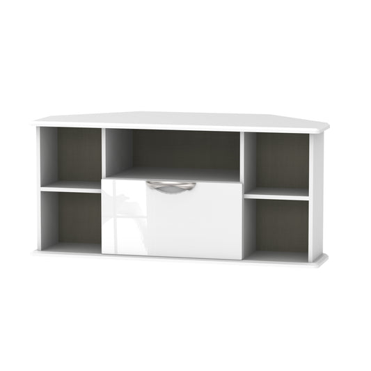 Isabelle TV Unit in White Gloss White by Welcome Furniture