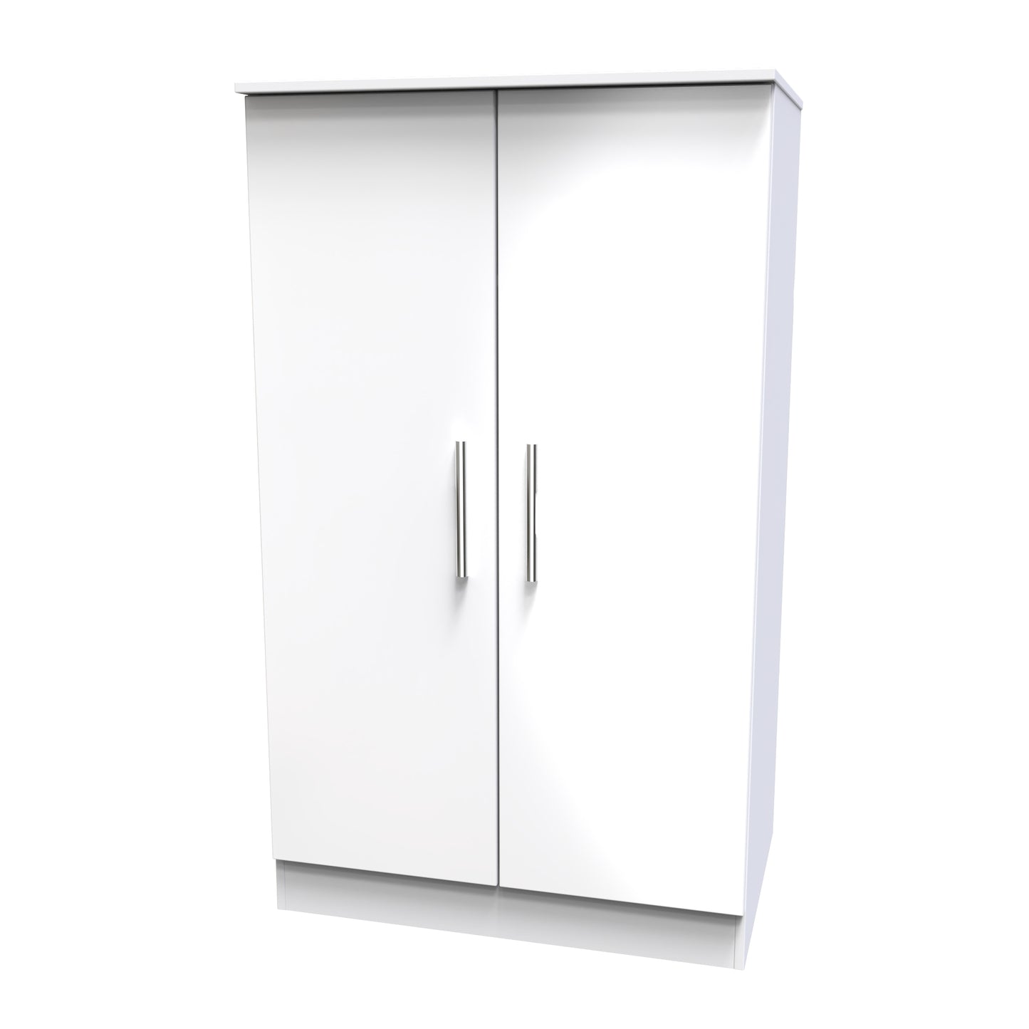 Kal 2 Door Midi Robe in White Gloss White Matt by Welcome Furniture