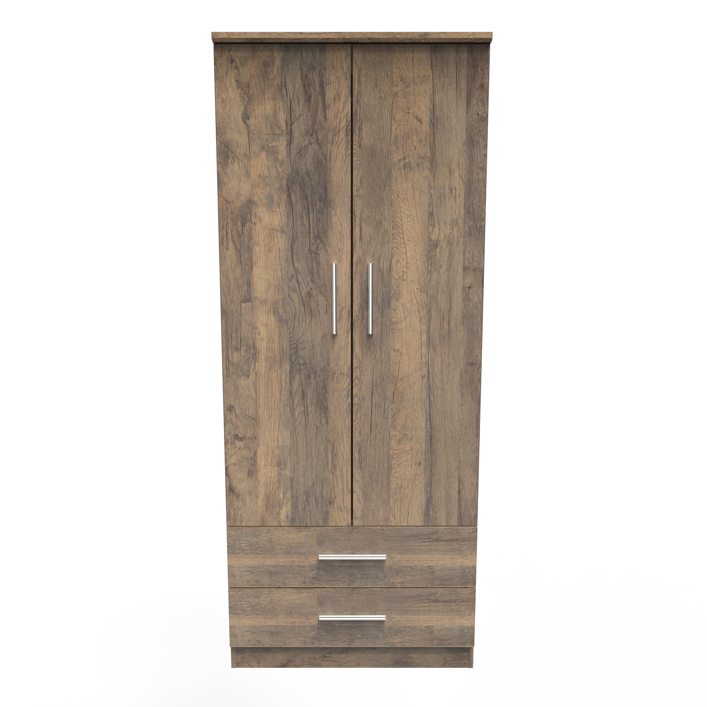 Kal 2 Door 2 drawer Wardrobe in Vintage Oak by Welcome Furniture