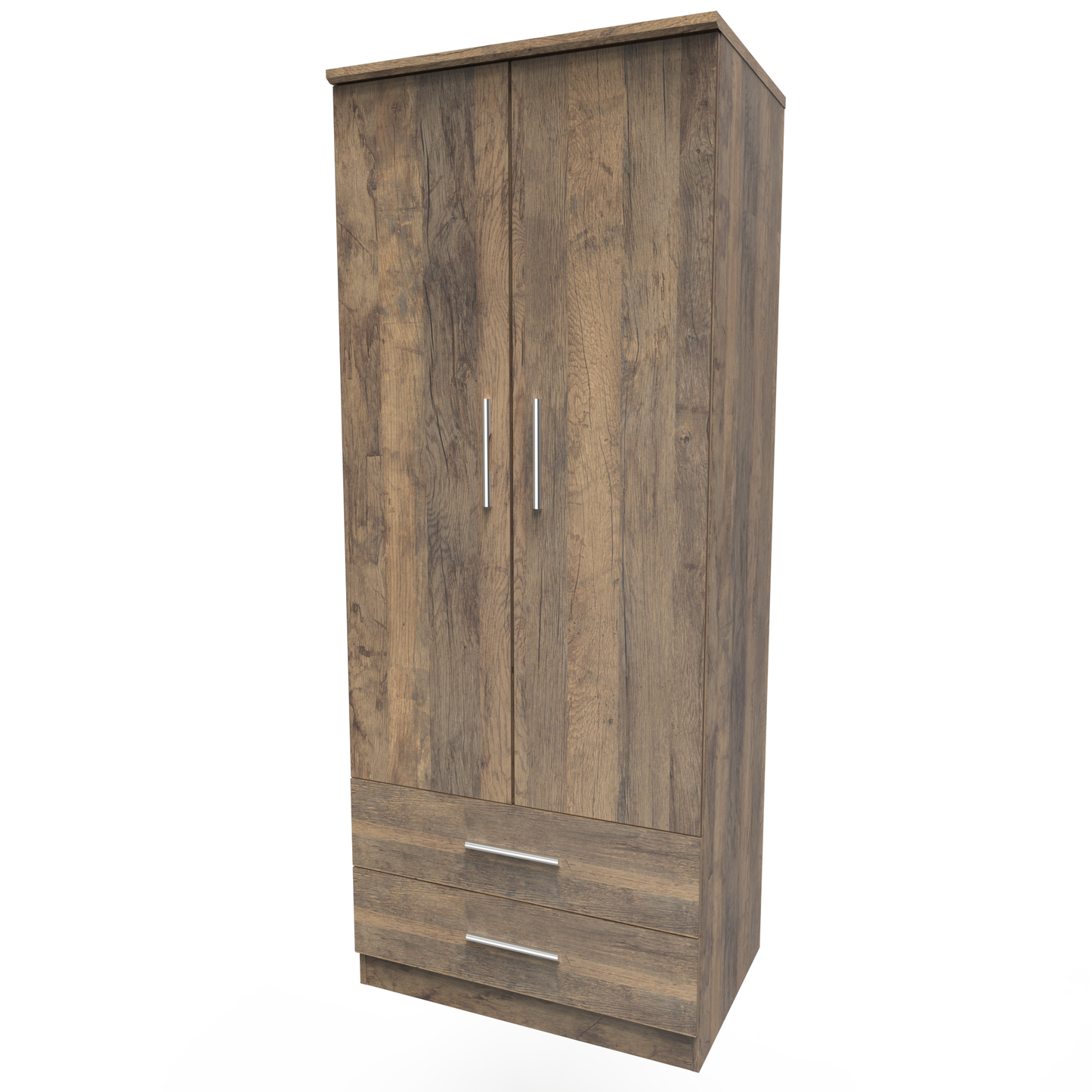 Kal 2 Door 2 drawer Wardrobe in Vintage Oak by Welcome Furniture