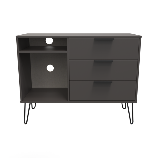 Birdie 3 Drawer Media Unit in Graphite by Welcome Furniture