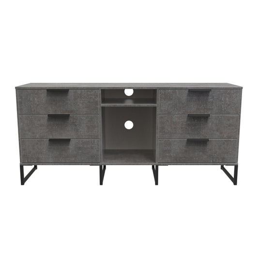 Birdie 6 Drawer Media Unit in Pewter by Welcome Furniture