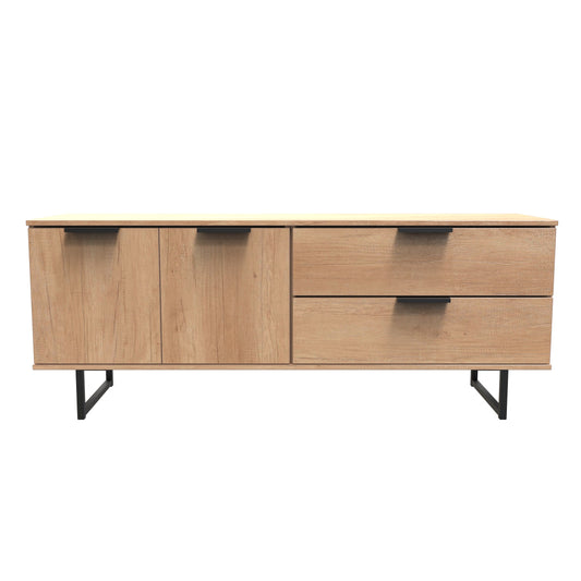 Birdie 2 Door 2 Drawer TV Unit in Nebraska Oak by Welcome Furniture