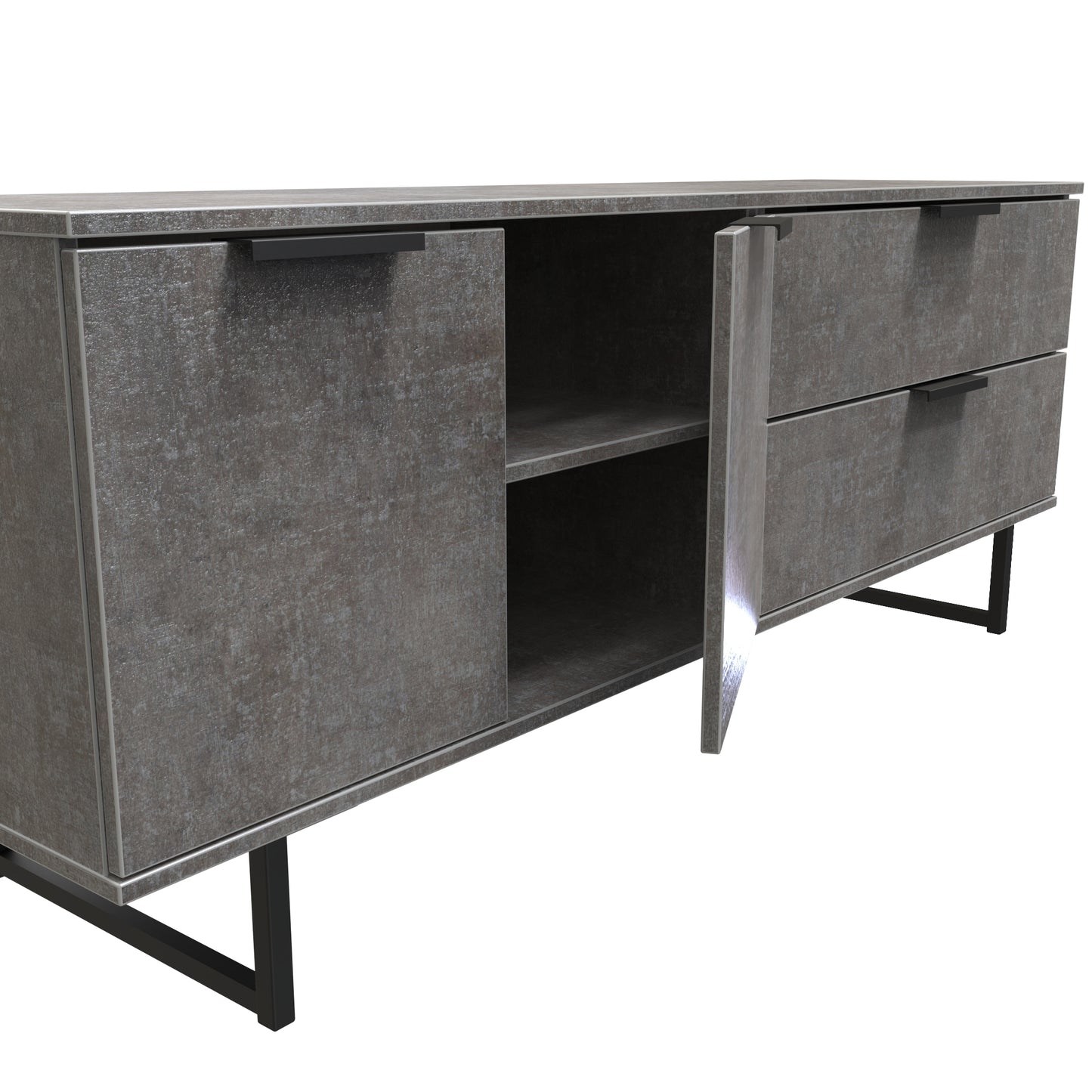 Birdie 2 Door 2 Drawer TV Unit in Pewter by Welcome Furniture