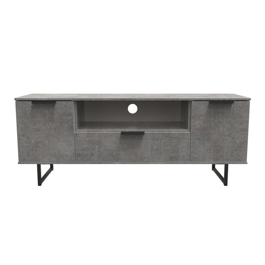 Birdie 2 Door 1 Drawer Wide TV Unit in Pewter by Welcome Furniture