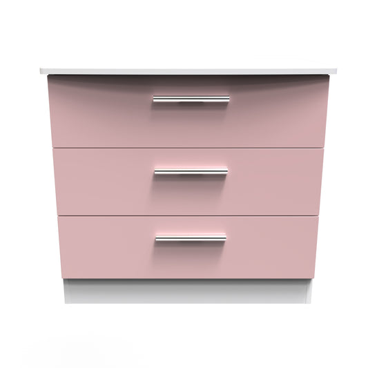 Amelia 3 Door Chest in Kobe Pink White Collection by Welcome Furniture