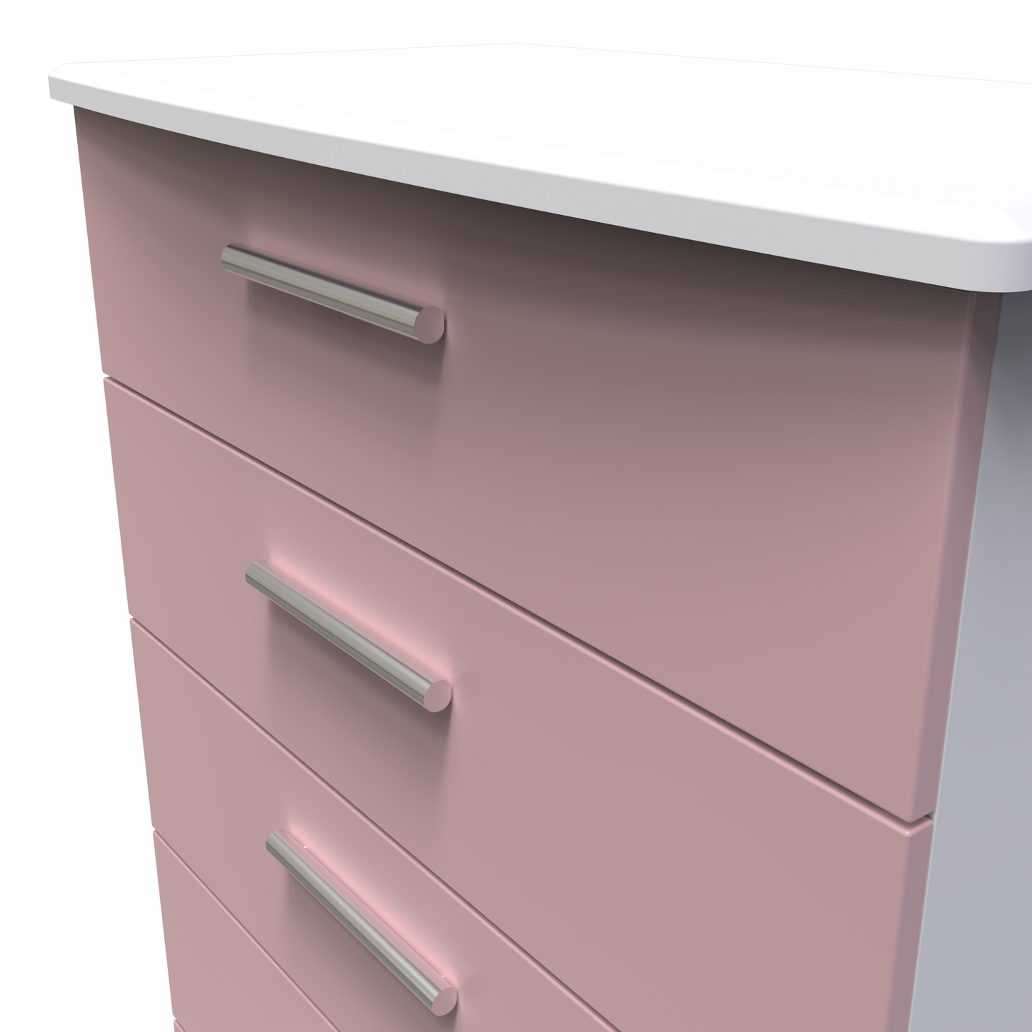 Amelia 5 Door Chest in Kobe Pink White by Welcome Furniture