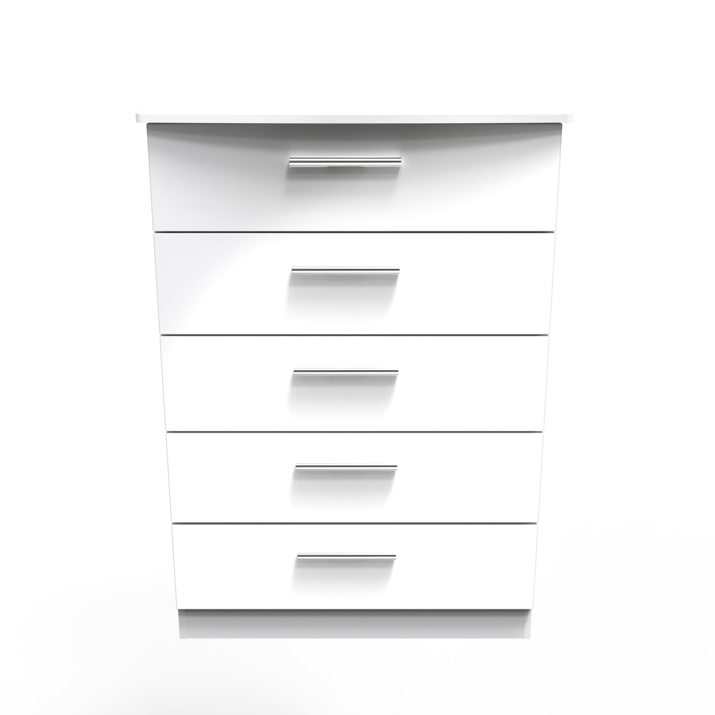 Amelia 5 Door Chest in White Gloss White by Welcome Furniture