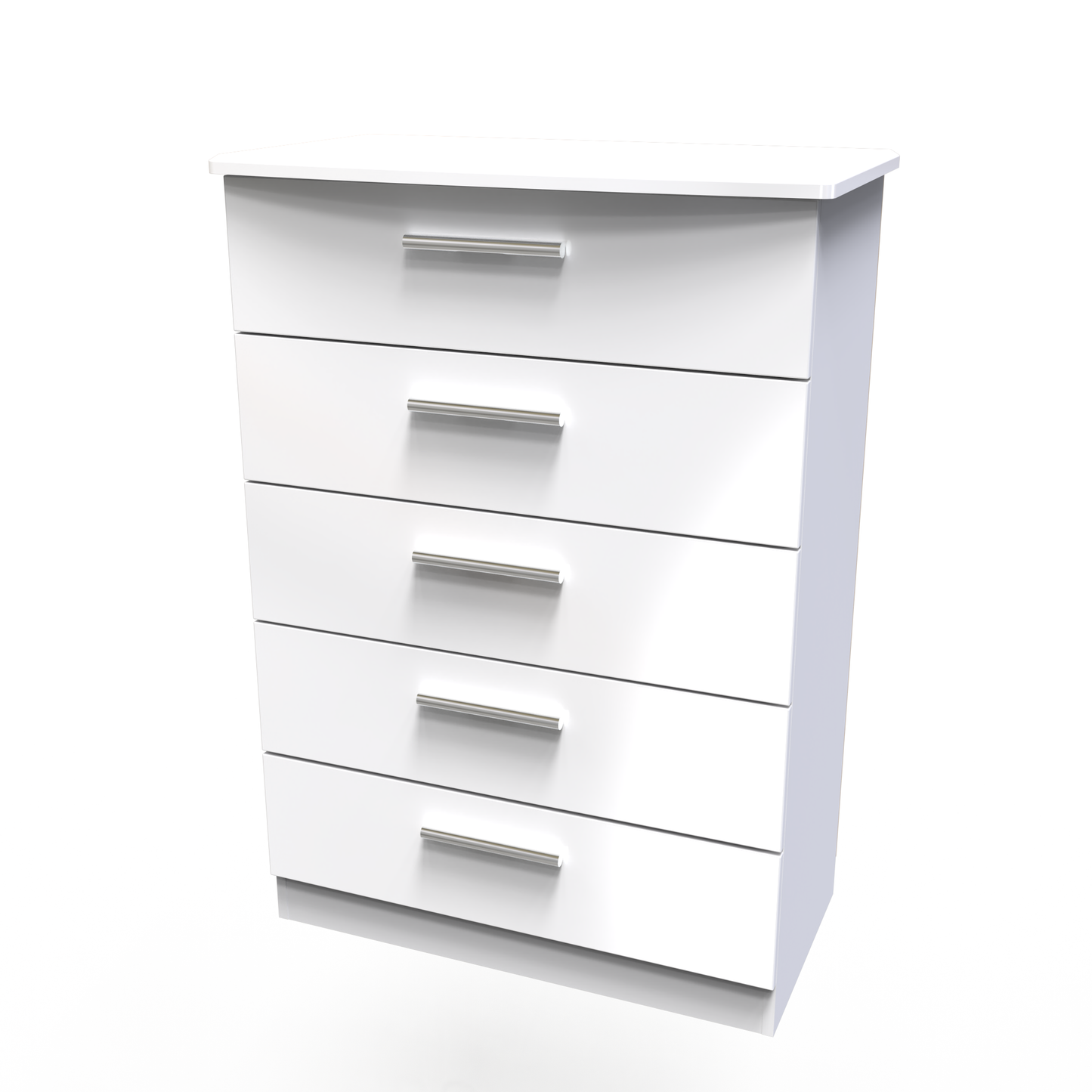 Amelia 5 Door Chest in White Gloss White by Welcome Furniture