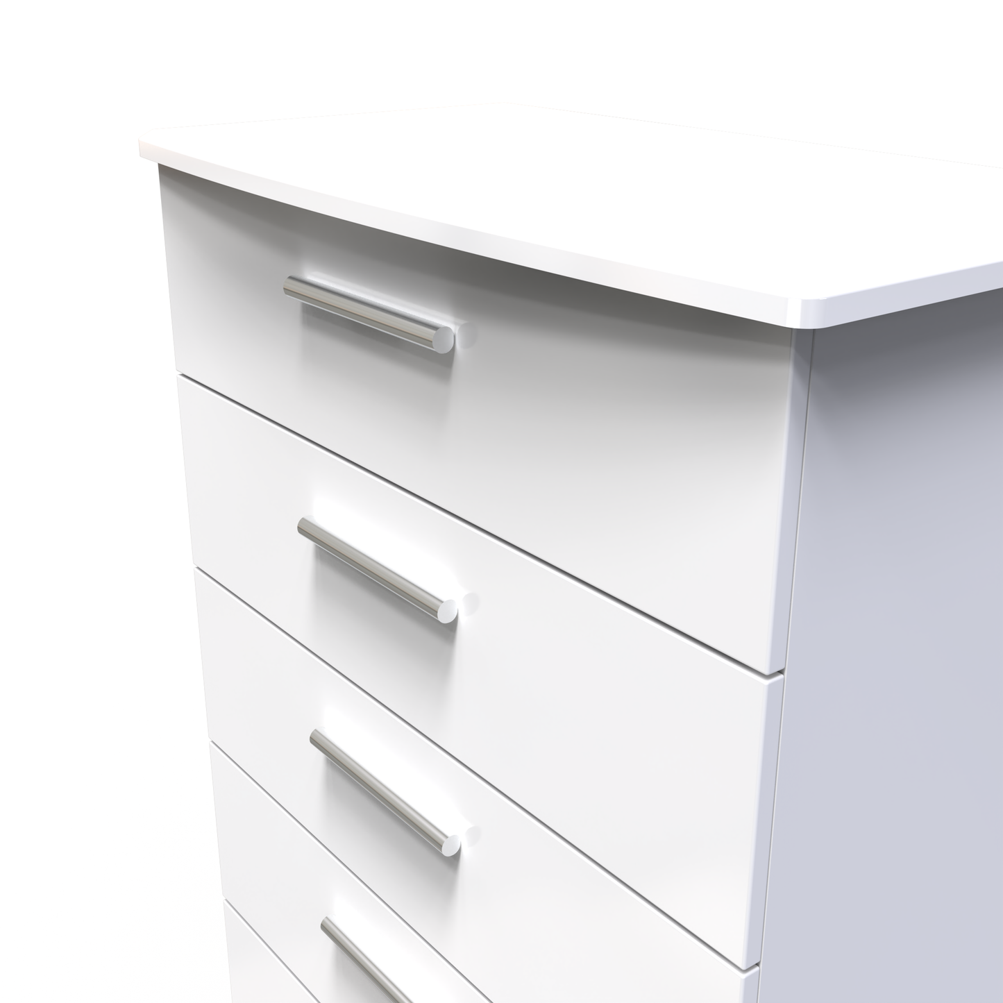 Amelia 5 Door Chest in White Gloss White by Welcome Furniture