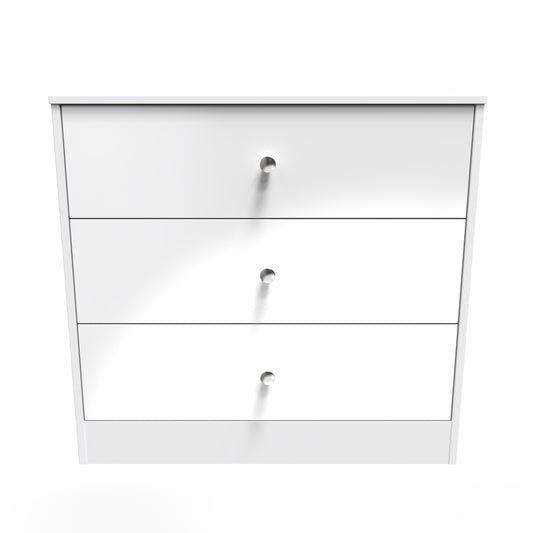 Presley 3 Drawer Chest in White Gloss White Matt by Welcome Furniture