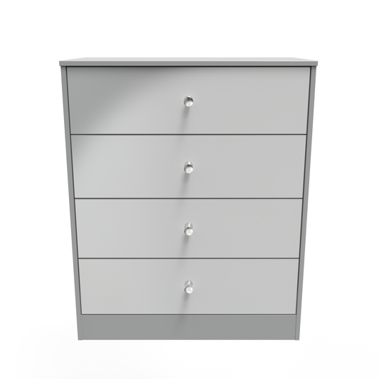 Presley 4 Drawer Chest in Uniform Gloss Dusk grey by Welcome Furniture