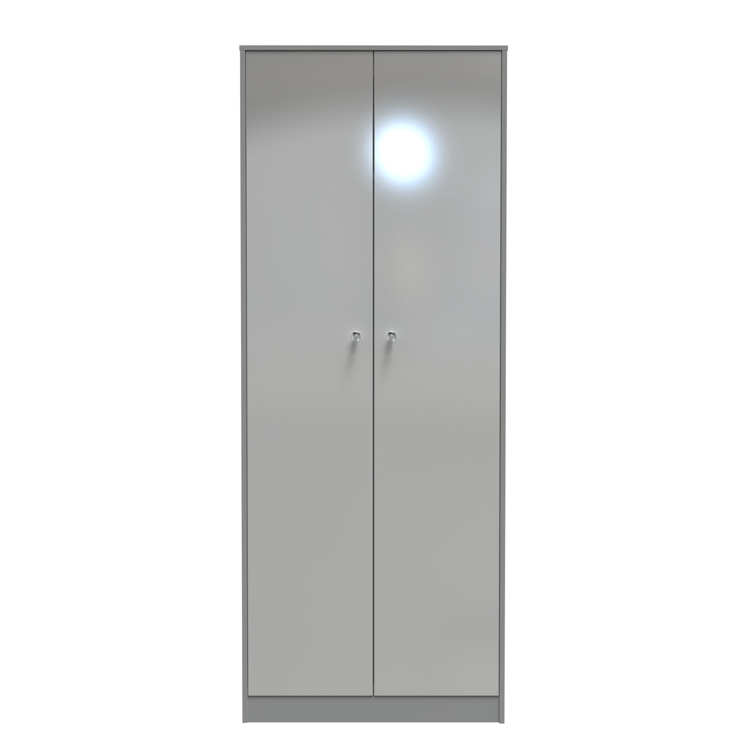 Presley 2 Door Wardrobe in Uniform Gloss Dusk grey by Welcome Furniture