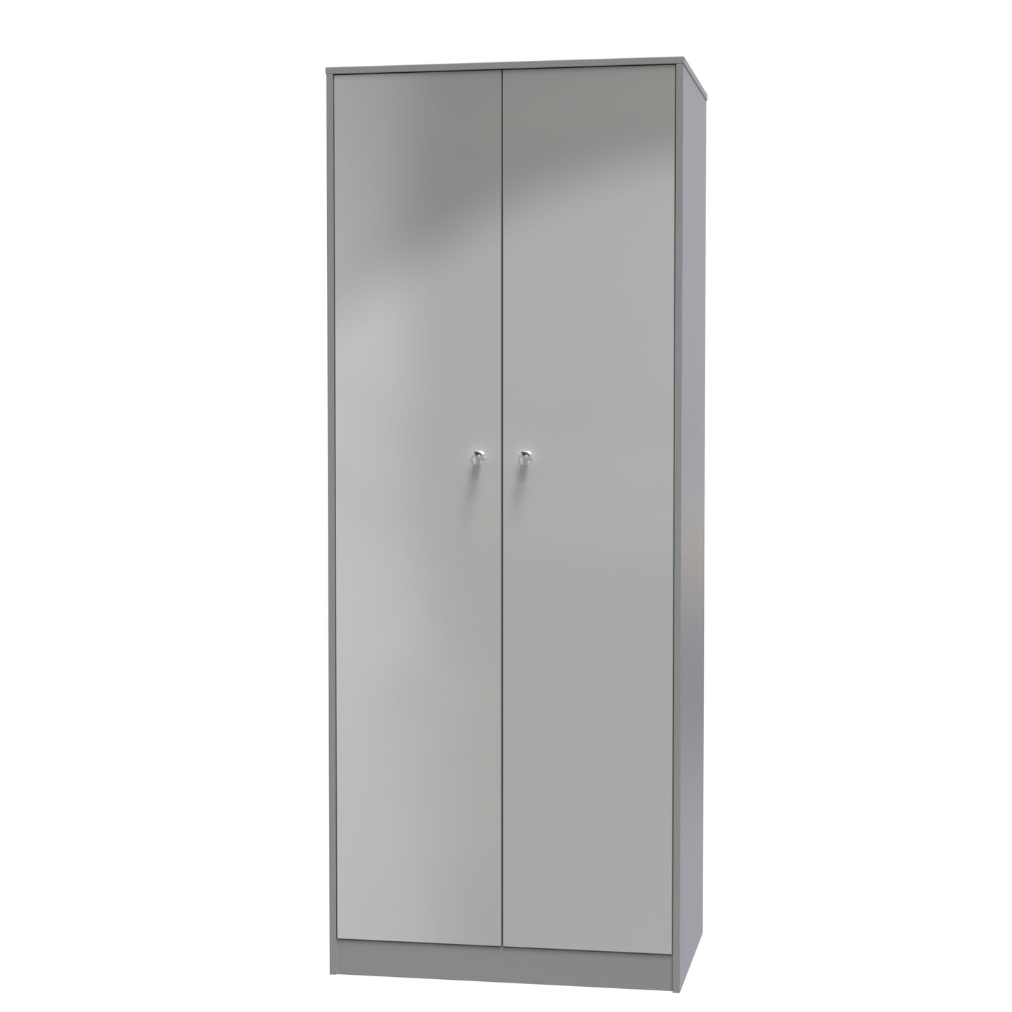 Presley 2 Door Wardrobe in Uniform Gloss Dusk grey by Welcome Furniture