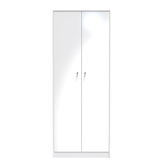 Presley 2 Door Wardrobe in White Gloss White Matt by Welcome Furniture